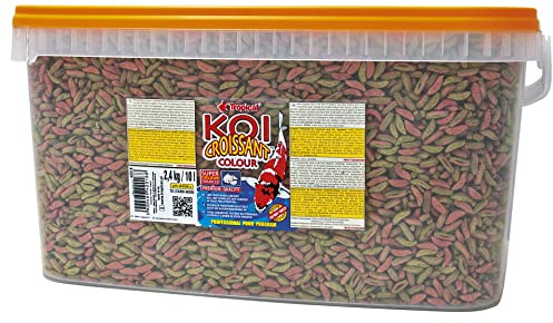 KOI Croissant Colour 10L / 2400g - Un alimento Multi-ingrediente en Forma de barritas flotantes Que parecen medialunas y Son de Dos Colores