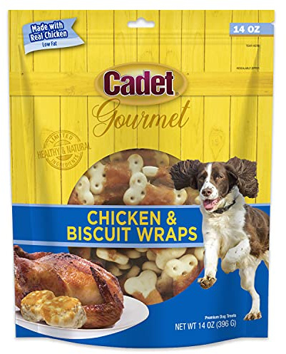 Cadet Gourmet Chicken Wrapped Biscuit Dog Treats, Training Treats for Small and Large Dogs, Inspected & Tested in USA, 14 oz.