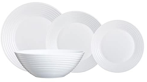 Luminarc Harena Vajilla Opal 19 Piezas - 6 Personas Opal Apto Microondas Apto Frigorífico Reciclable