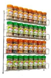 Neo Chrome Steel Shelves Tier Spice Rack Jar Holder for Wall or Kitchen Cupboard Cabinet Storage Organiser (4 Tier)