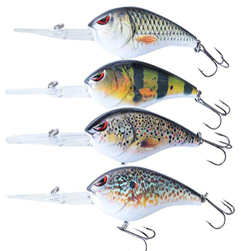 ELBFANG Crankbait Wobbler Set | Hecht Köder | 4 STÜCK | Wobbler Hecht Köder Set