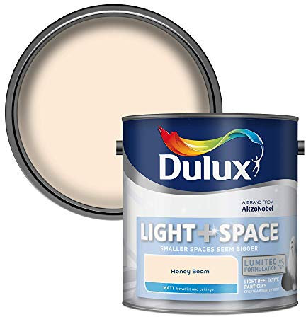 Dulux Light & Space Matt Emulsion Paint For Walls And Ceilings - Honey Beam 2.5 Litres