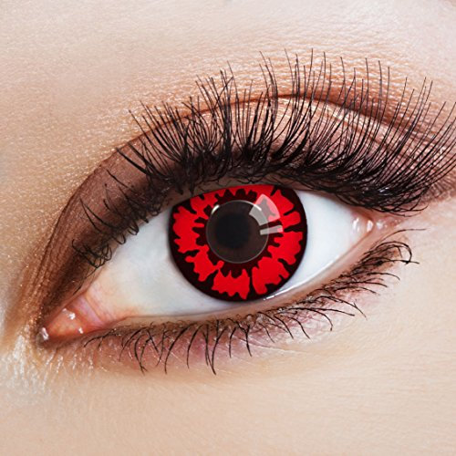 Lentilles de contact aricona - Lentilles de contact noires et rouges - Lentilles de contact d'Halloween colorées sans correction