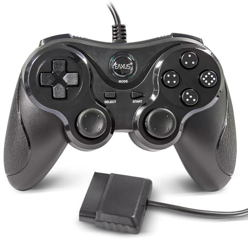 Eaxus® Controller für PS2 & PS1 PlayStation - DoubleShock Gamepad mit Antirutsch-Oberfläche