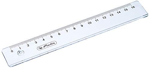 Herlitz 8700601 Lineal aus transparenter Kunststoff, 16 cm