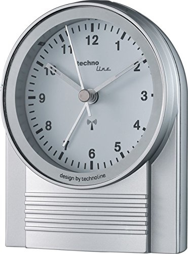 Technoline, WT 759, radiostyrd väckarklocka, silver, 9 x 5,6 x 11,5 cm