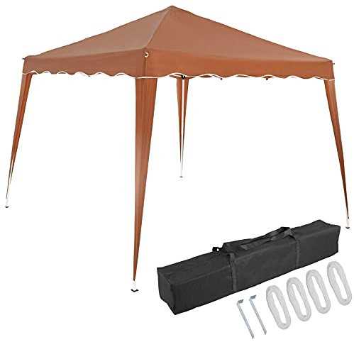 CASARIA® Tonnelle de Jardin Pliable Capri 3x3m Pop-Up Protection UV 50+ imperméable Sac Camping pavillon de Jardin Tente réception Pliante Brun Clair