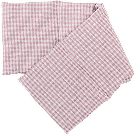 Cherry Stone Pillow - 23.6 x 7.8 in - 4 Chambers - Rose and White - Cotton bio - Thermic Cushion - Grain Cushion