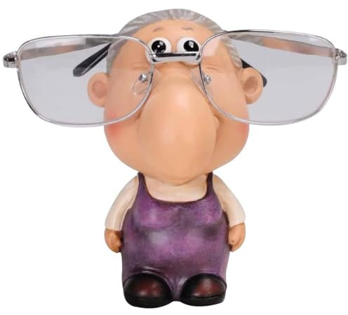 Glasses Holder Stand Nose Rack - Reading Spectacles Holders, Gift Set for Sunglasses & Normal Glasses | Novelty Decor Fun Specs Sun | Suitable for Bedroom, Home, Office & Desktop (Grandma)