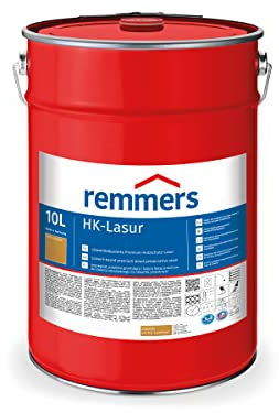 Remmers HK-Lasur 3in1 eiche rustikal, 10 Liter, Holzlasur aussen, 3n1: Imprägnierung, Grundierung & Lasur, Holzschutz vor Feuchtigkeit & UV-Strahlung