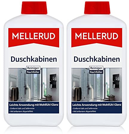 2x MELLERUD Duschkabinenreiniger 1L Set Aluminium Glas Kunststoff Acrylglas