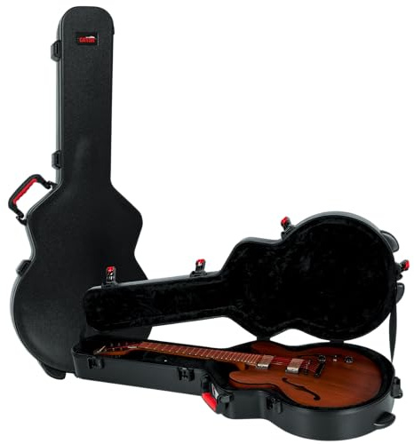 Gator Cases Hartschalen Gitarrenkoffer für Halbakustik-Gitarren ES-335, schwarz (GTSA-GTR335)