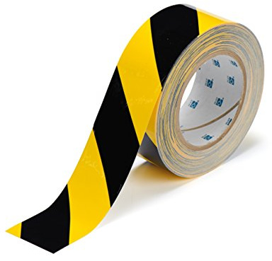 Brady Toughstripe Striped Ribbon, 50.80mm x 30.48m, Black/Yellow