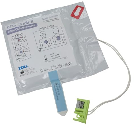 Zoll Électrode Pedi-Padz II 8900-0810-01 (électrodes de défibrillation pedi-padz), pour patients jusqu'à 15 kg de poids corporel, durée de vie de deux ans