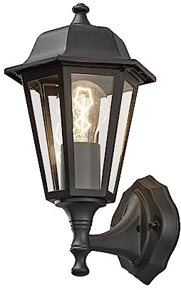 Konstsmide Wandleuchte 7094-750 / B: 21cm T: 23cm H: 33cm / 1x75W / IP23 / lackiertes Aluminium / matt-schwarz