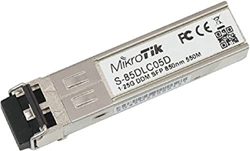 Mikrotik S-85DLC05D 1250Mbit/s SFP 850nm network transceiver module - network transceiver modules (1250 Mbit/s, SFP, LC, 850 nm, 20000 m, RB260GS, RB2011LS, RB2011LS-IN, RB2011UAS-IN, RB2011UAS-RM, RB2011UAS-2HnD, RB2011UAS-2HnD-IN CCR103)