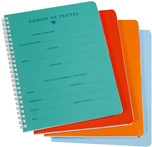 CALLIGRAPHE Cahier de Textes Spirale POLYPRO 17x22 124p séyès 70g (Assortis)