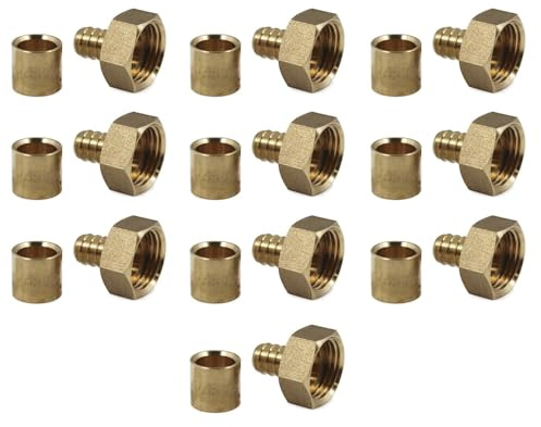 - Raccord à glissement - Lot 10 Raccords PER à glissement Ø12 - Femelle écrou libre 1/2(15/21)