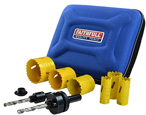 Faithfull FAIHSKP Bi-Metal Cobalt Holesaw Kit - Plumbers 9 Piece