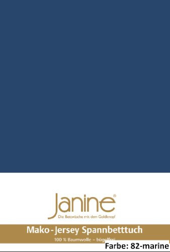 Janine Spannbettlaken JERSEY 5007, Gr. 200x200 cm, Fb. 82 marine, Mako-Feinjersey
