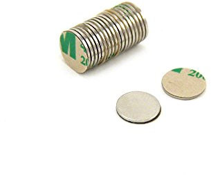 Adhesive N35 Neodymium Magnet for Arts, Crafts, Model Making, DIY, Hobbies, Office, and Home - 9.5mm x 0.75mm thick - 0.35kg Pull - South - Pack of 20