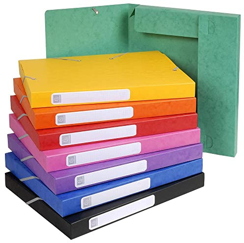 Exacompta 18500H - Pack de 25 carpetas de proyecto con goma, multicolor