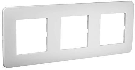 Plaque electrique - Cache Prise - Interrupteur pour prise - Prise interrupteur - Cache prise electrique - plaque plastique - prise murale - DEBFLEX - Gamme Casual / Plaque trIPle - Blanc brillant 742003