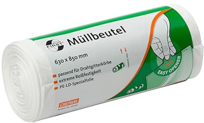 Müllbeutel DEISS FIRST PLUS weiß 70 L, 40-er Pack