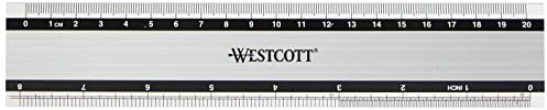 Westcott E-10190 00 aluminiumlinjal särskilt halkfri, 20 cm, 8 tum