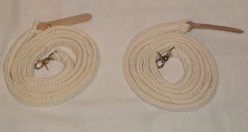 Pferdeseile_DE Westernzügel Split Reins, geteilt mit Lederklatsche in Natur