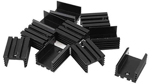 sourcing map 10 dissipateurs Thermiques en Aluminium Noir 21x15x10mm pour Transistor TO-220