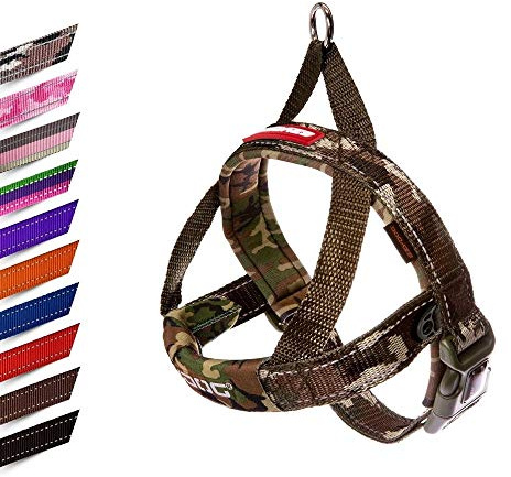 EzyDog Quick Fit Dog Harness | Dog Harness Small, Medium, Large, K9 Dog Harness, Reflective Stitching, Water Resistant Materials, No Pull (Camo)