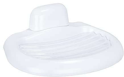 WENKO Seifenablage Pure - Seifenschale, Kunststoff (ABS), 17 x 5.5 x 12 cm, Weiß