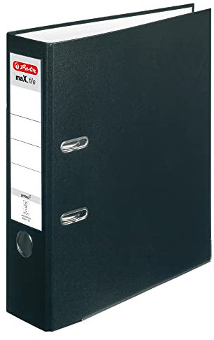 Herlitz 5480801 Ordner maX.file protect A4 (8 cm mit Einsteckrückenschild) schwarz (schwarz, 8cm)