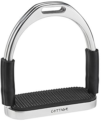 Cottage Craft Unisex's Flexi Stirrup with Treads-Black, 11.5 cm