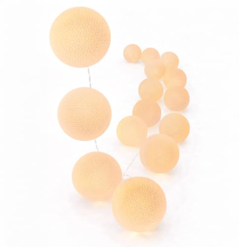 CREATIVECOTTON LED-ljuskedja med bomullsbollar inkl. Timer och dimmer