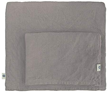 LINEN & COTTON Set Copripiumino/Biancheria da Letto in Lino Lavato (Stonewashed) - 200 x 200cm (Matrimoniale), Taupe