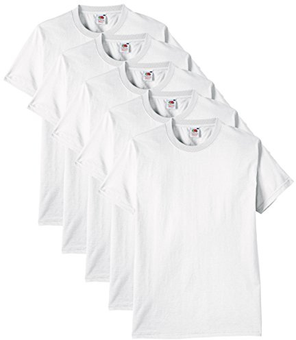 Fruit of the Loom - 61-212 - T-shirt (Lot de 5) - Homme - Blanc - Taille: L