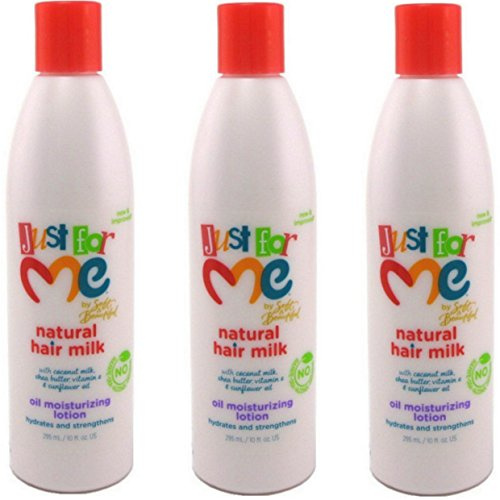 Just For Me Hair Milk Oil Moisturizing Lotion 10 Ounce (295ml) (Pack of 3)