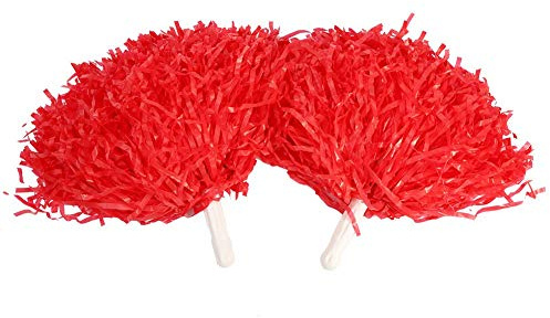 VGEBY 6 st cheerleading Pom Poms Cheerleading Pom Girl Sports Party Dance Tillbehör Handblommor Tofsar - 7 färger att välja mellan (röd rosa)