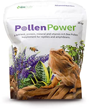 The Bio Dude Pollen Power 16 oz - Bee Pollen Supplement - High in Vitamins and Minerals for Bearded Dragons, Tortoises and Lizards