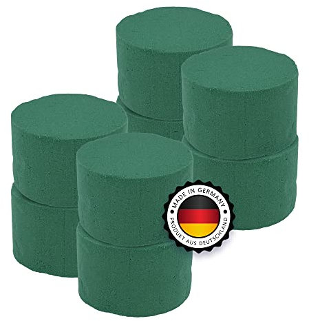 Blumensteckschaum Zylinder 8 Stück 8 x 5 cm - Nasssteckschaum, Steckmoos, Steckmasse - Kegel Blumengestecke - Steckschwamm zum Basteln, Hochzeit, Geschenke, Deko – Blumen Gesteck DEUTSCHE HERSTELLUNG