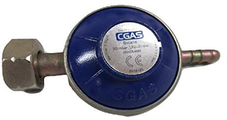 Butane Gas Regulator with G8 Nut (30mbar Pressure)