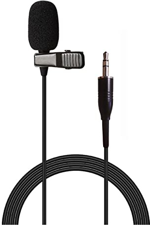 Sujeetec Micrófono de Solapa Compatible con Cámara Amplificador de Voz Transmisor inalámbrico - Unidireccional Condensador Mini Lavalier Micrófono - Enchufe estándar de 3,5 mm