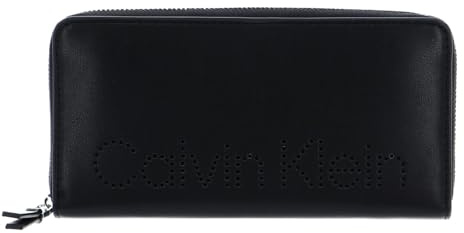 Calvin Klein Damen Set Reisezubehör-Dreifachgefaltete Brieftasche, Ck Black