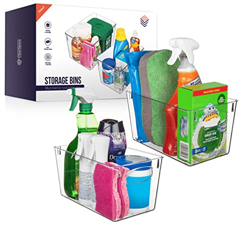 ClearSpace Clear Plastic Storage Bins – Perfect Kitchen Organization and Storage or Pantry Storage – Fridge Organizer, Pantry Organization and Clear Storage Bins, Cabinet Organizers