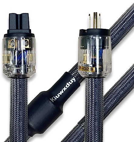 Kiuwxduy 10 AWG Hi-End HiFi Audio Universal AC Power Cable Power Cord US Plug-3.3FT(1m)