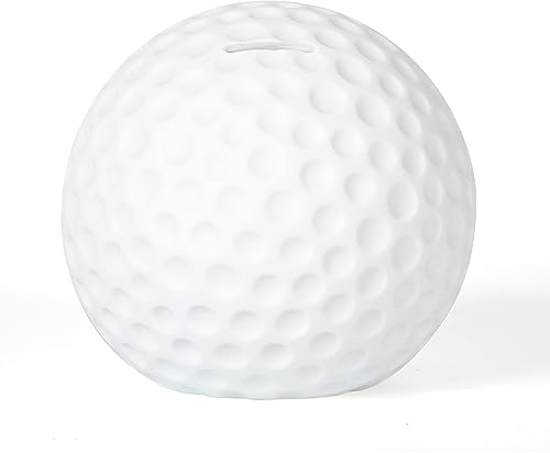 H&W Golf Ball Piggy Bank, Shatterproof Golf Sports Themed Coin Bank, Gift for Kids Ladies Gentlemen