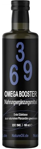 NatureOil Omega 369 Booster – Omega 3 Oil für deine Gesundheit – 100% naturrein & kaltgepresst – Leinöl Bio zum Verfeinern – Hochwertige Inhaltsstoffe – Strengstens kontrolliert