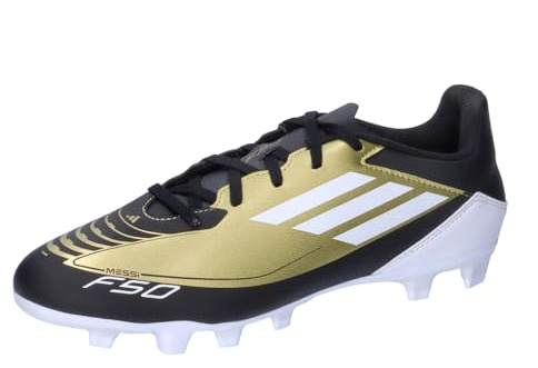 Adidas Unisex - Adulto F50 Club Messi Football Boots Flexible Ground, Gold/Footwear White/Carbon Black, 46 EU